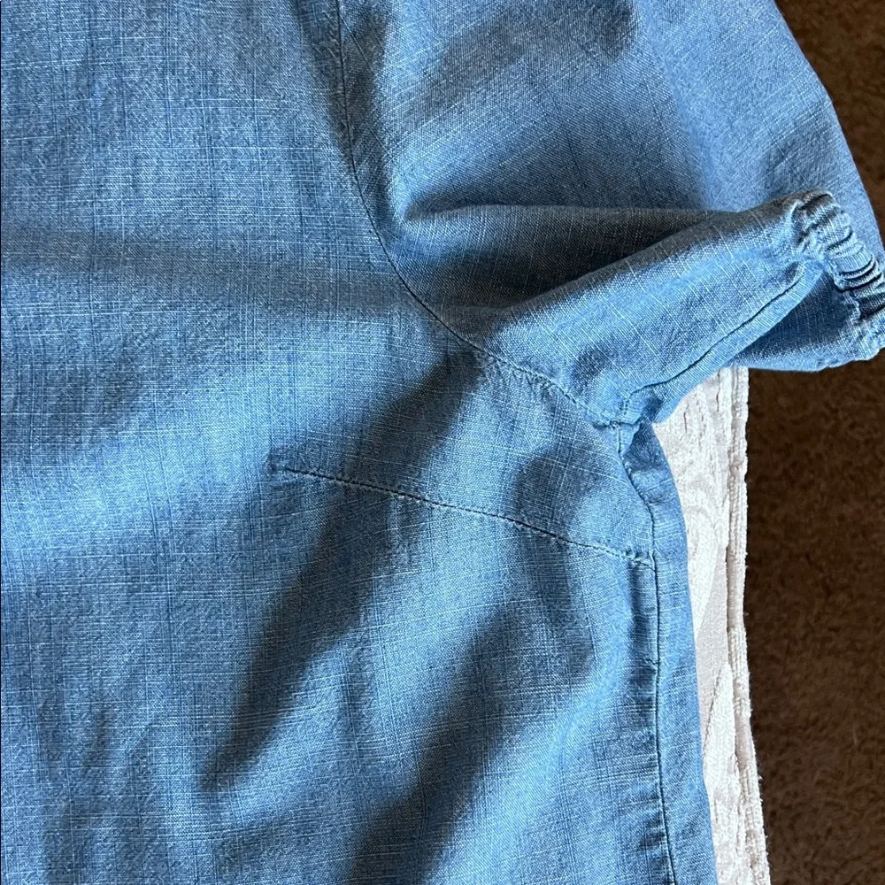 NWOT J. Crew Light Blue Denim Button-Front Short Sleeve Shirt - Picture 5 of 11